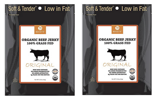 Organic Beef Jerky, 100% Grass-Fed, Original, 2.25 Ounce, 4 packs