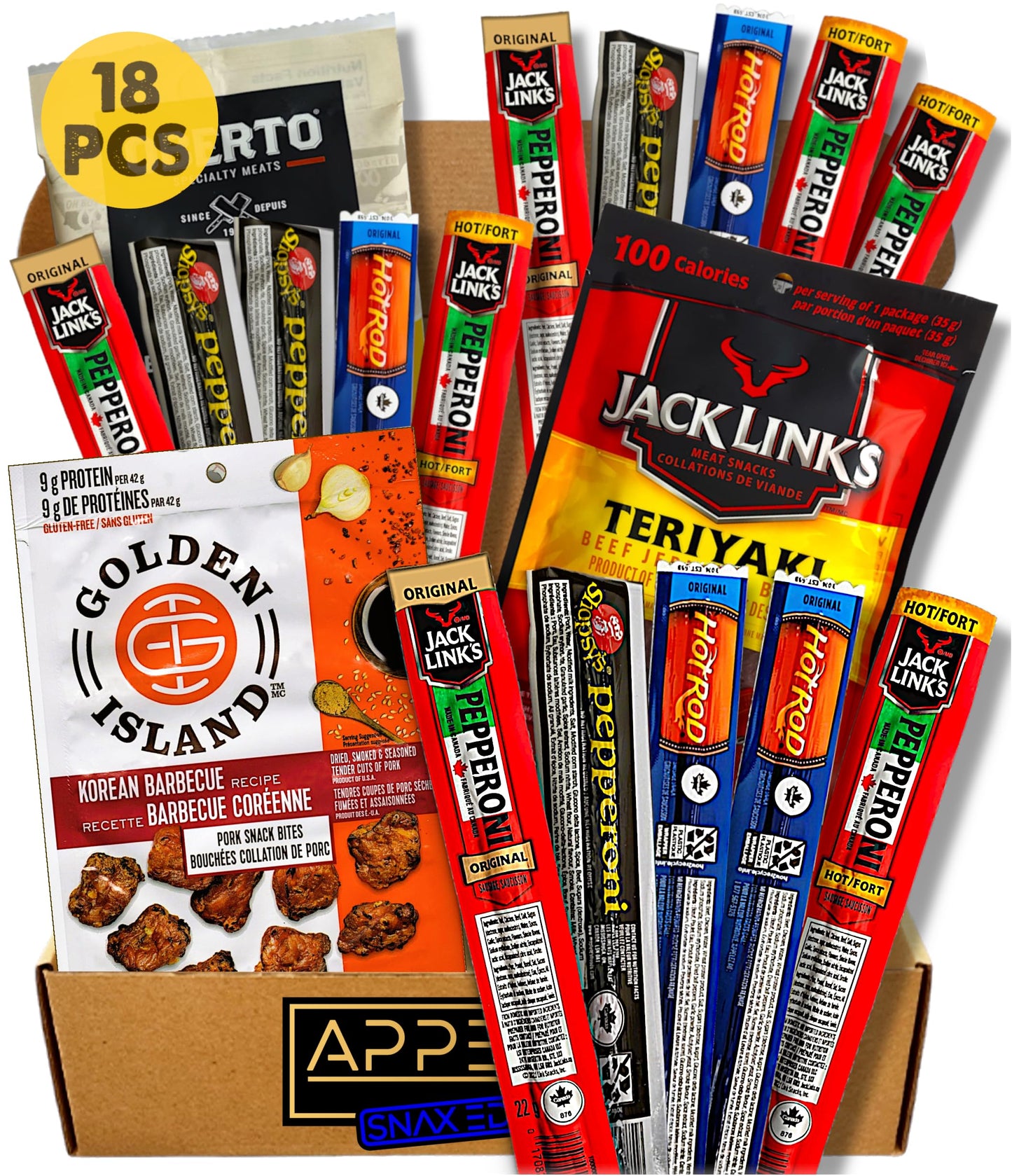 Beef Jerky & Meat Snack Box - Gift for Adults - Jack Links & More - Canadian Distribution - Ships Free Within Canada on Orders Above CAD $199