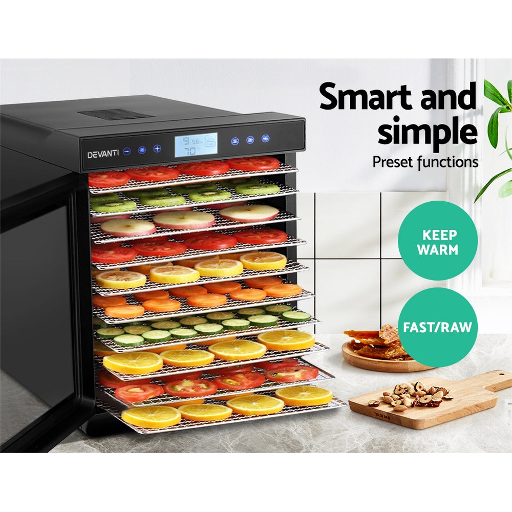 NNEDSZ Food Dehydrators Stainless Steel Jerky Dehydrator Fruit Dryer 10 Trays